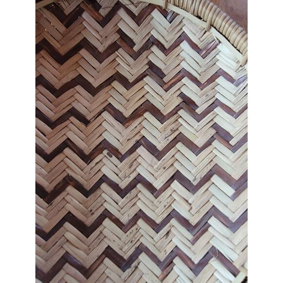 Woven African Boho wall Hanging Basket Chevron Style - Picture 2 of 7